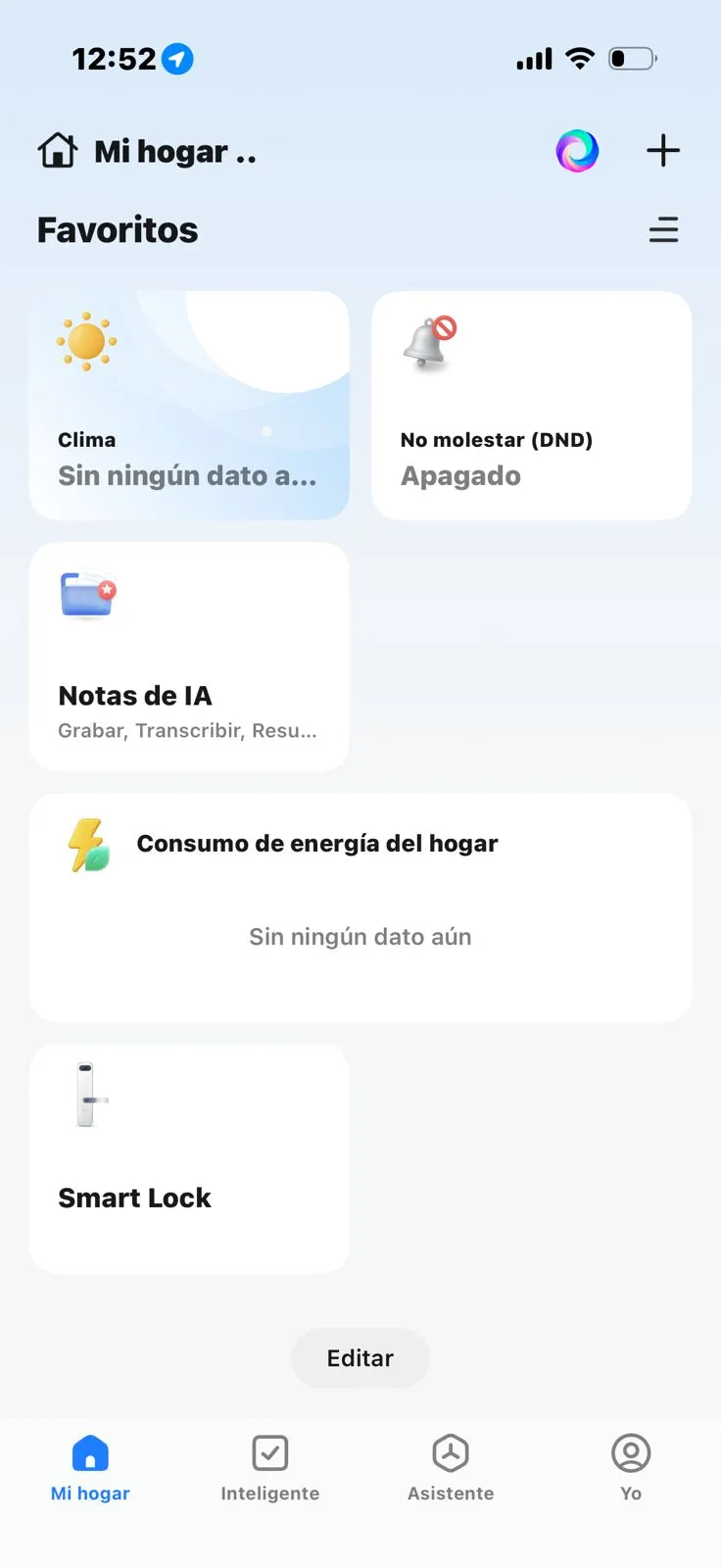 App de KeylessPro - pantalla de inicio